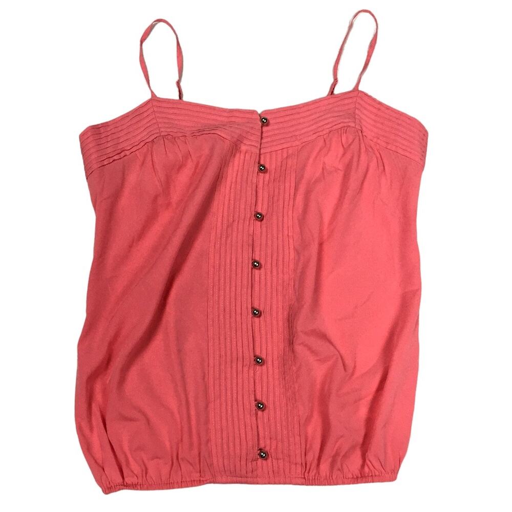 Banana Republic‎ Factory Tank Top Capri Pink Pintuck Spaghetti Strap Women's S
